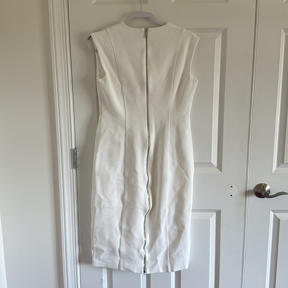 NWOT BOSS Dukeva Midi Sheath Dress in Soft Cream Size 8 - Picture 6 of 9